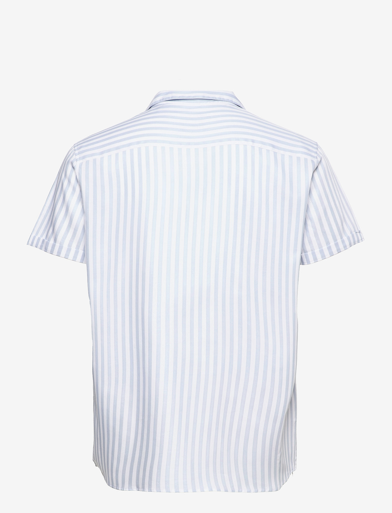 Les Deux - Simon Stripe ss  Poplin Shirt - dust blue/white - 1