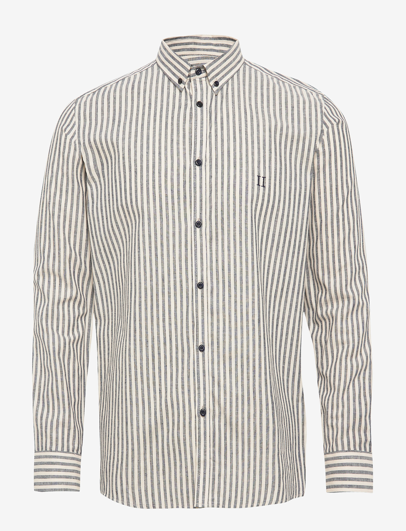 Les Deux - Simon Linen Shirt - dark navy/off white - 0