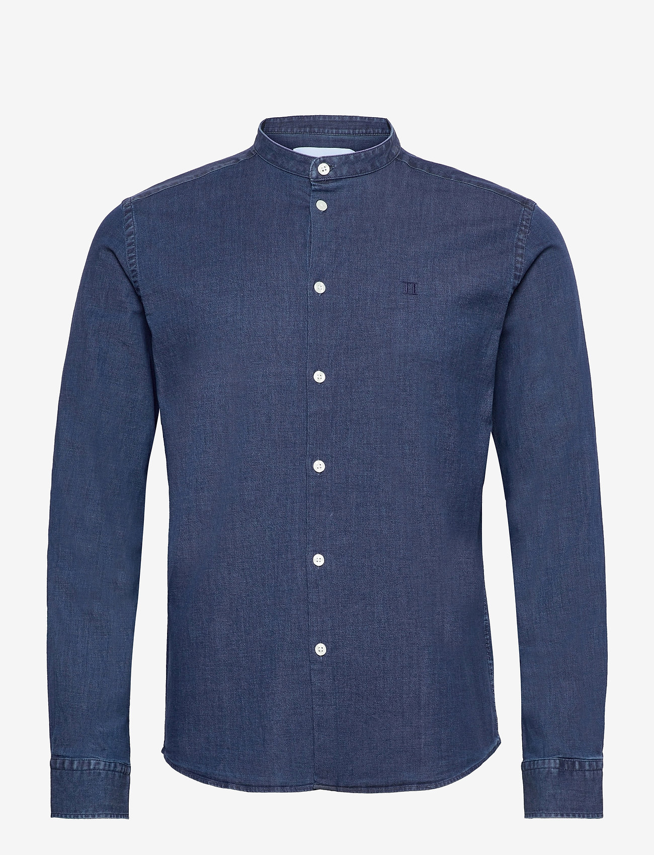 Les Deux - Lee Chambray Mandarin Shirt - dark navy - 0