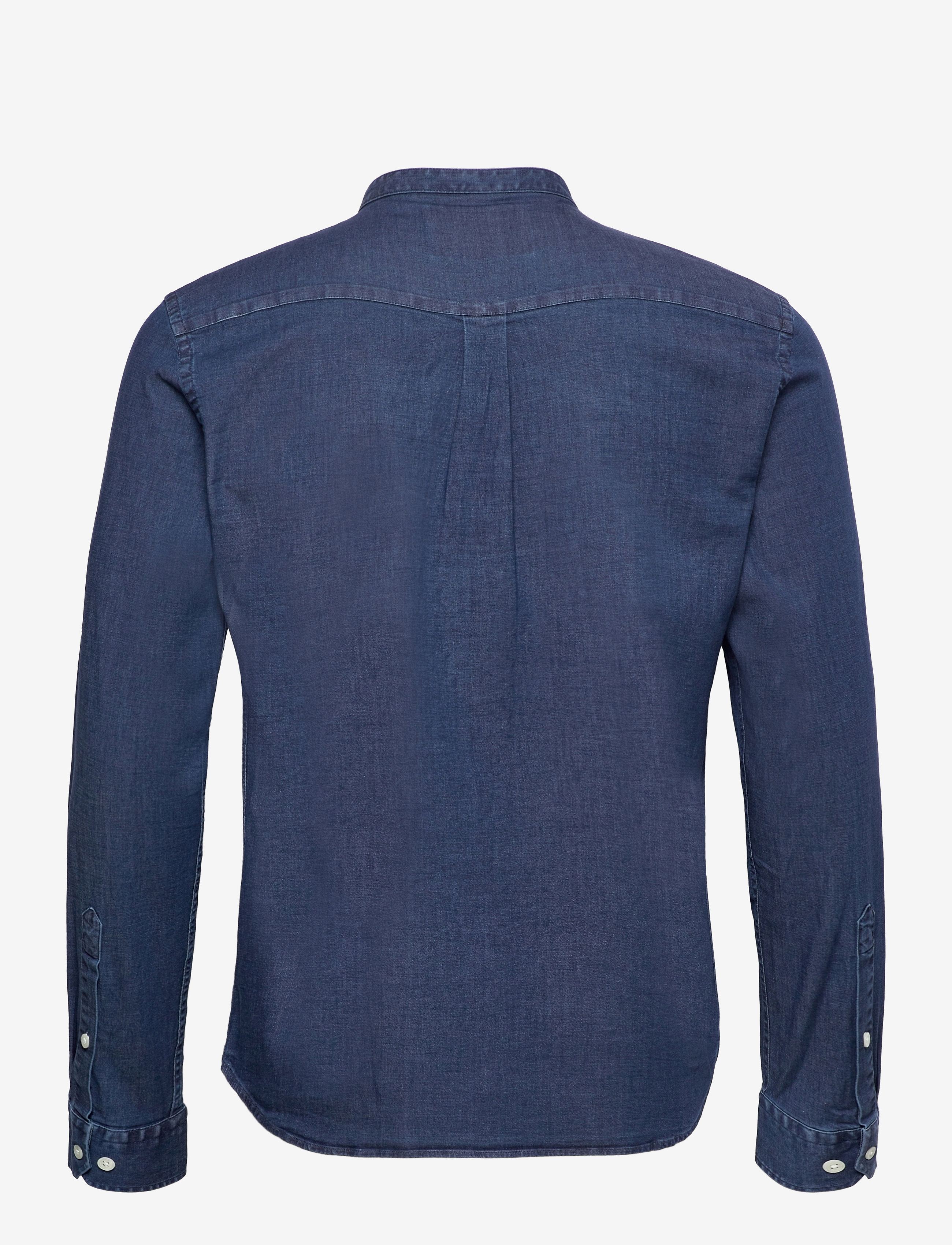 Les Deux - Lee Chambray Mandarin Shirt - dark navy - 1