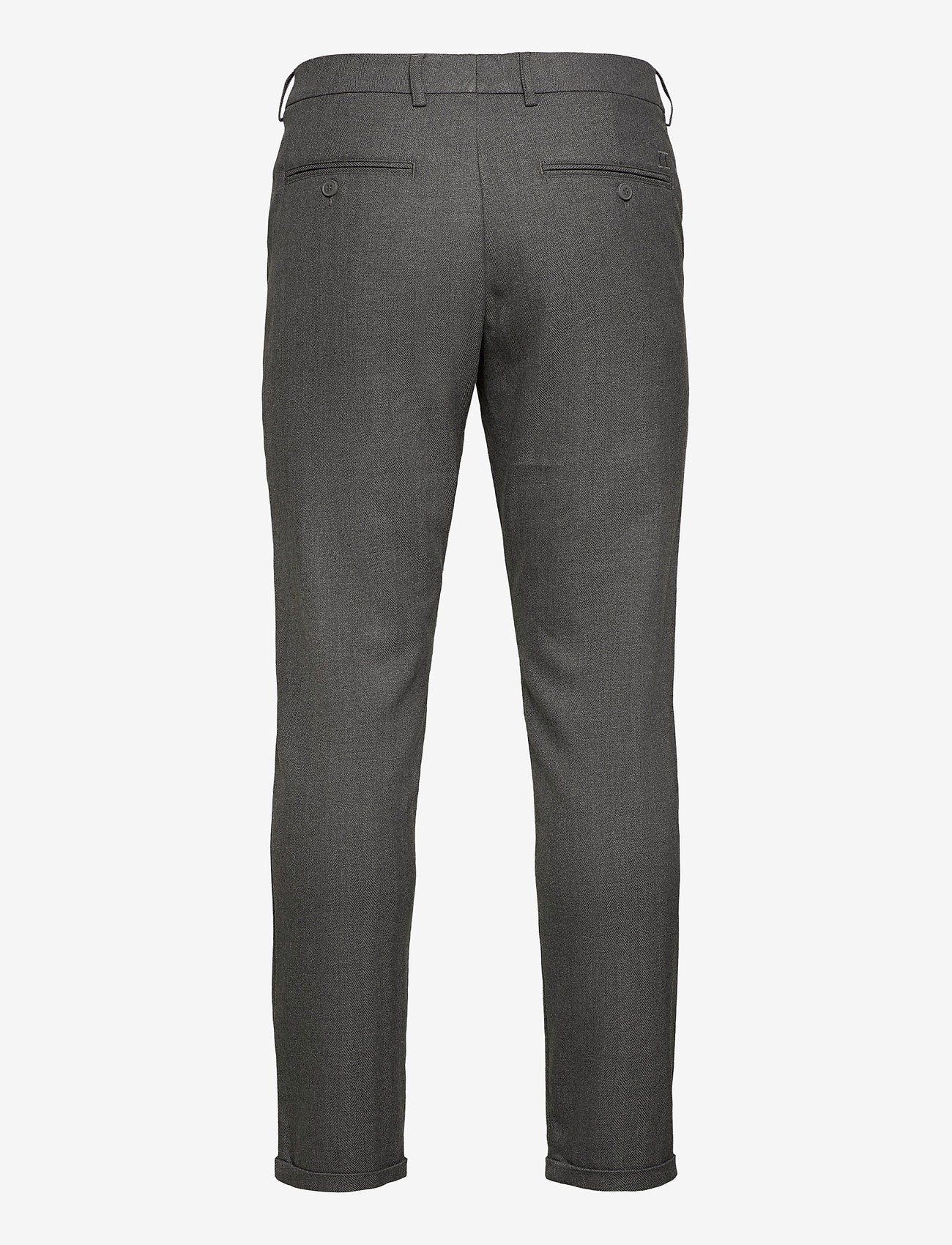Les Deux - Como Herringbone Suit Pants - light grey melange/charcoal - 1