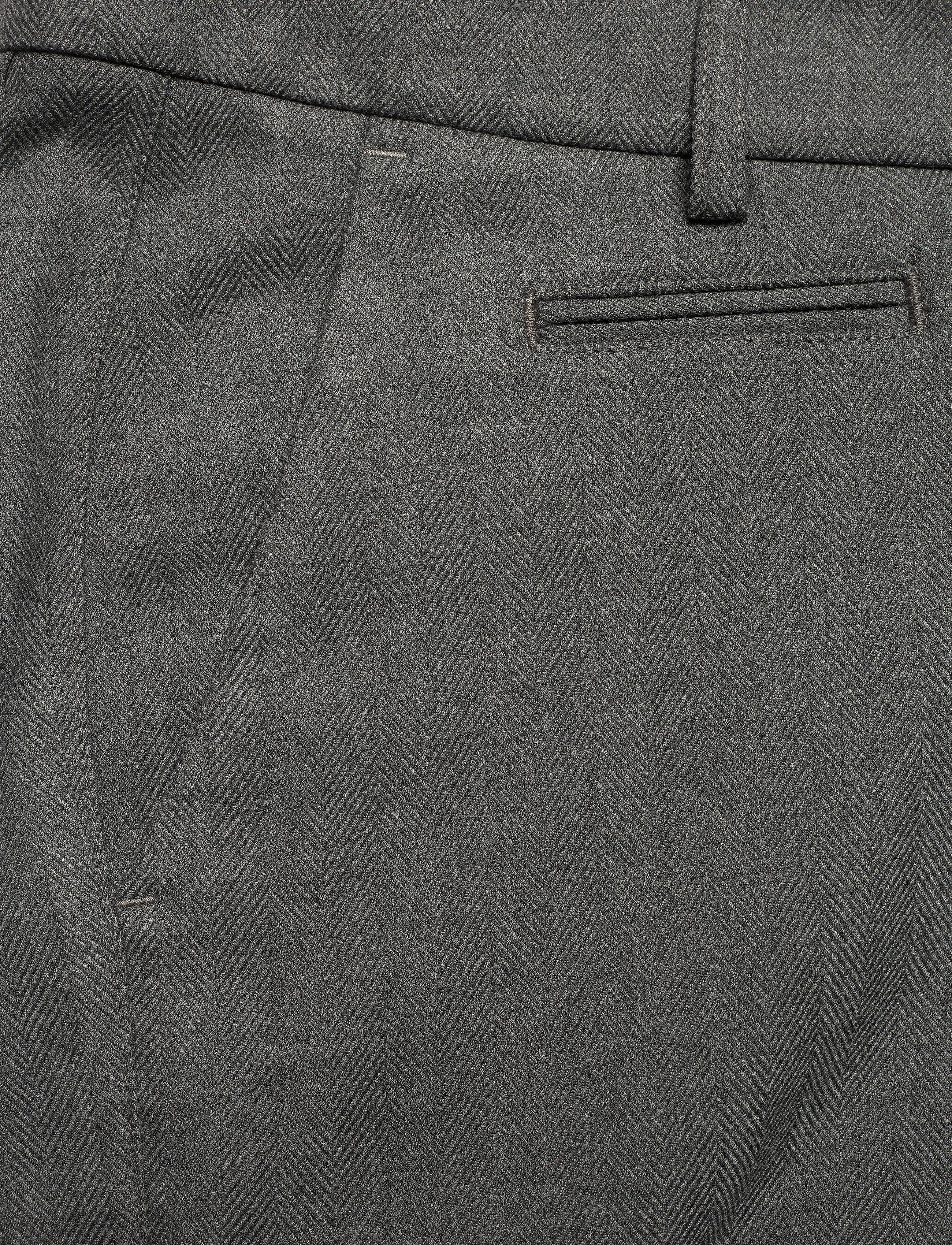 Les Deux - Como Herringbone Suit Pants - light grey melange/charcoal - 2