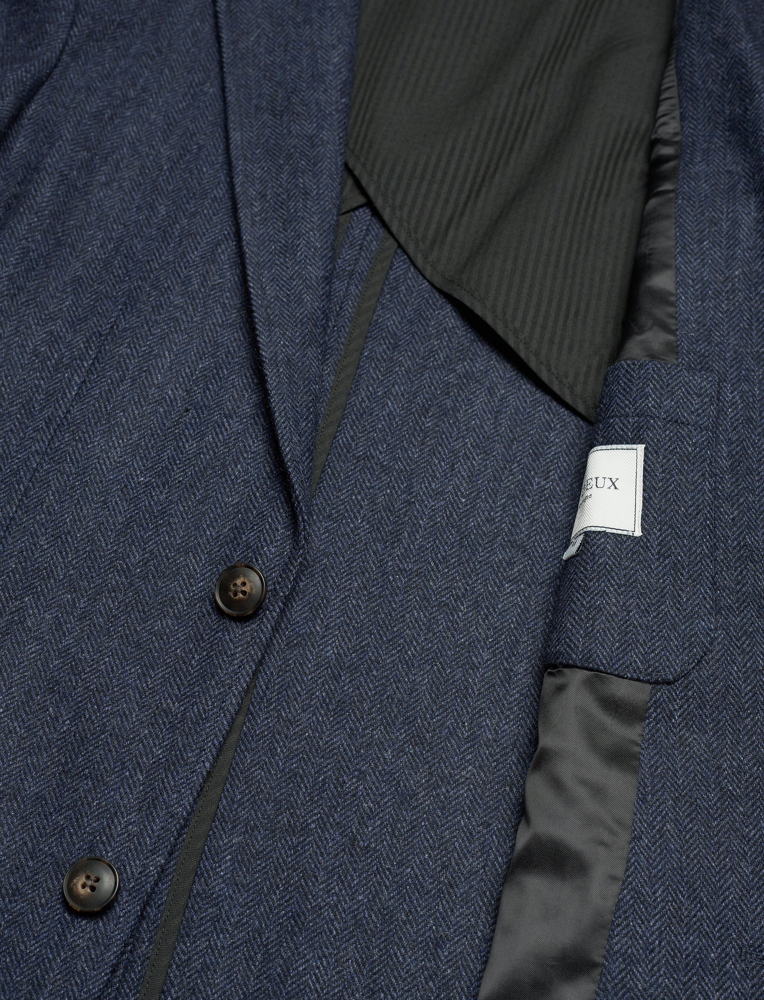 Les Deux - Manhatten Herringbone Blazer - dark navy/black - 4
