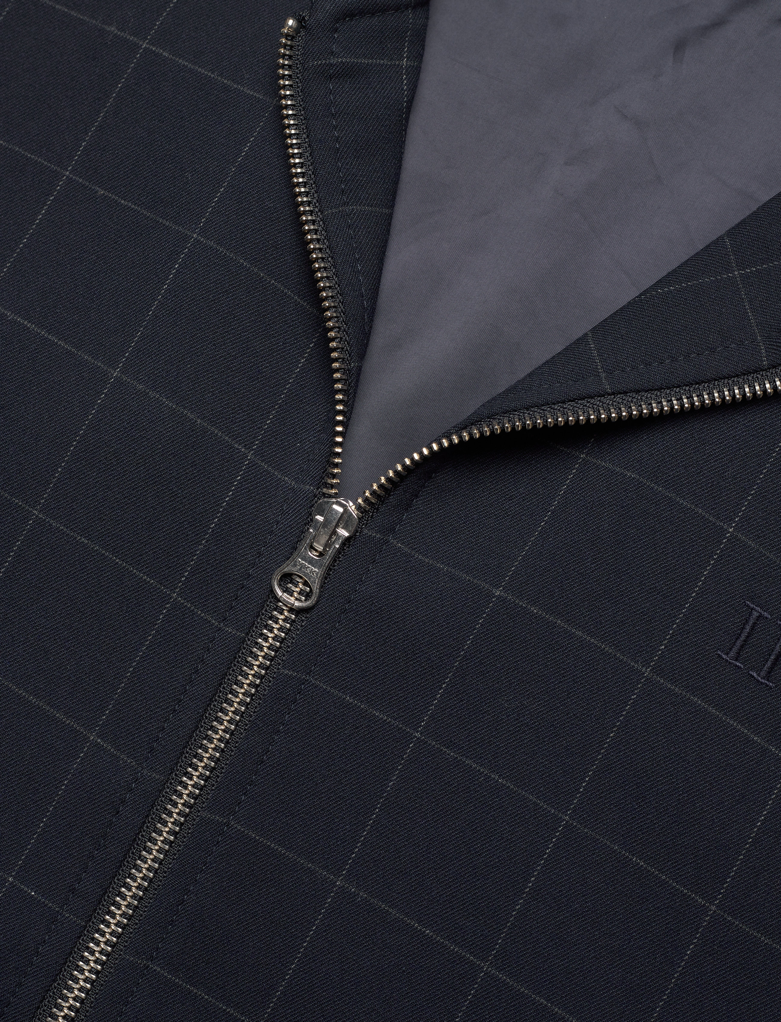 Les Deux - Como Check Bomber Jacket - dark navy/light grey melange - 2