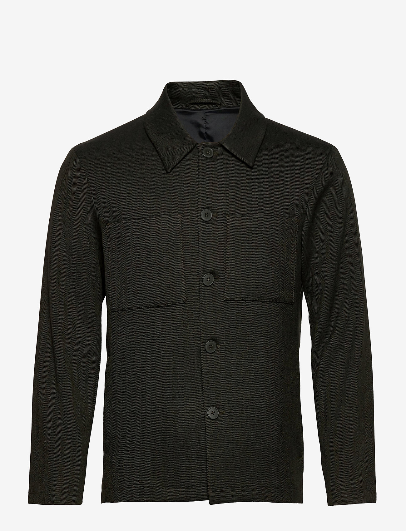 Marseille Herringbone Jacket - DEEP FORREST/BLACK