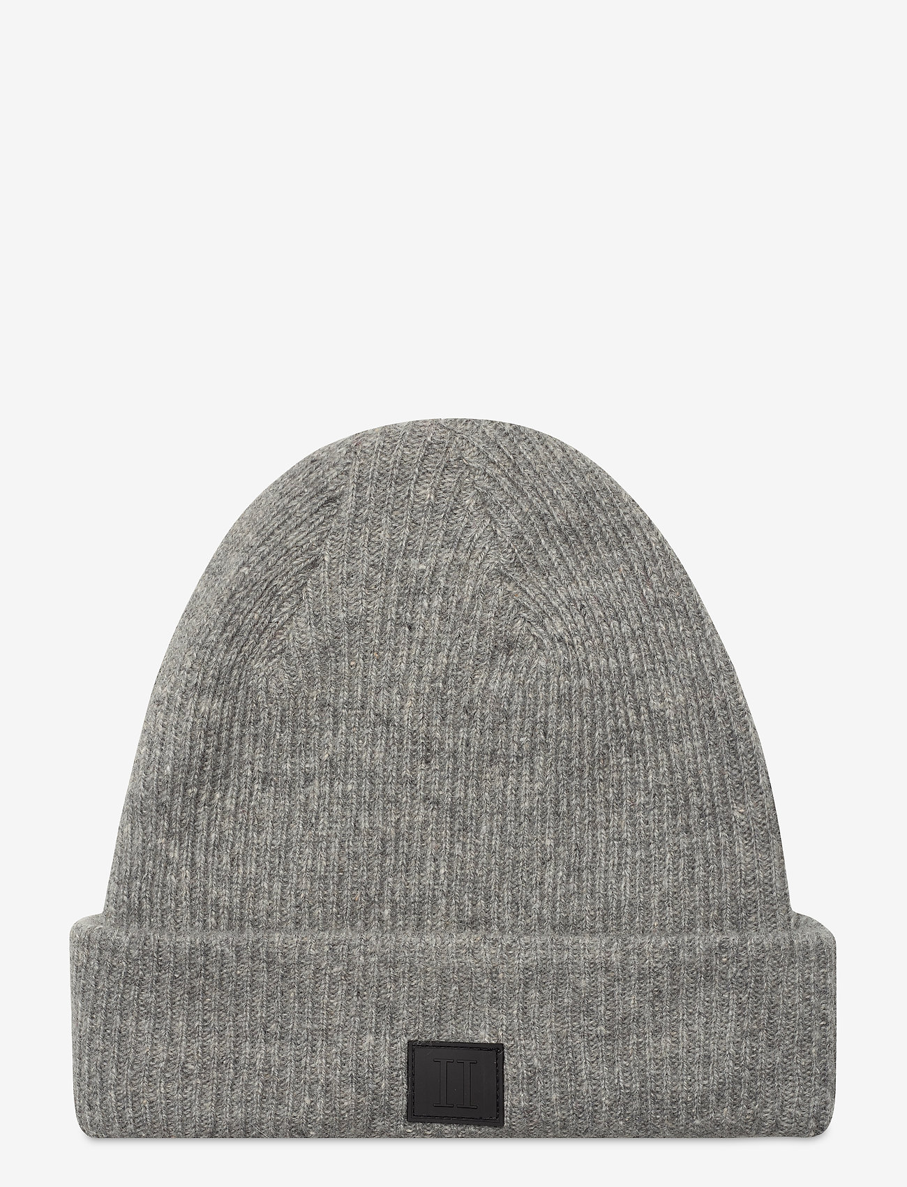 Lambswool Beanie - LIGHT GREY MELANGE/BLACK
