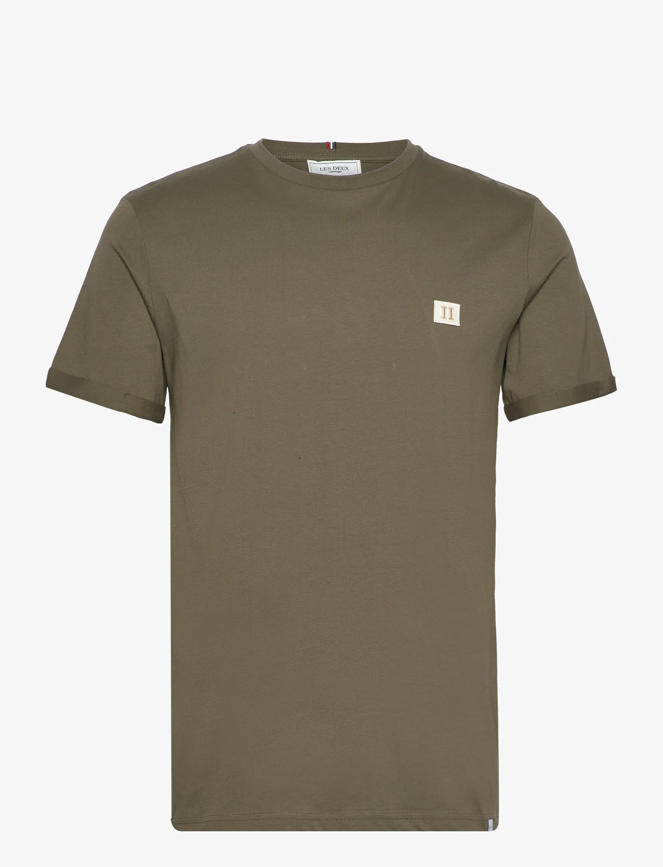 Les Deux - Piece T-Shirt - basic t-shirts - olive night/ivory-dark sand - 0