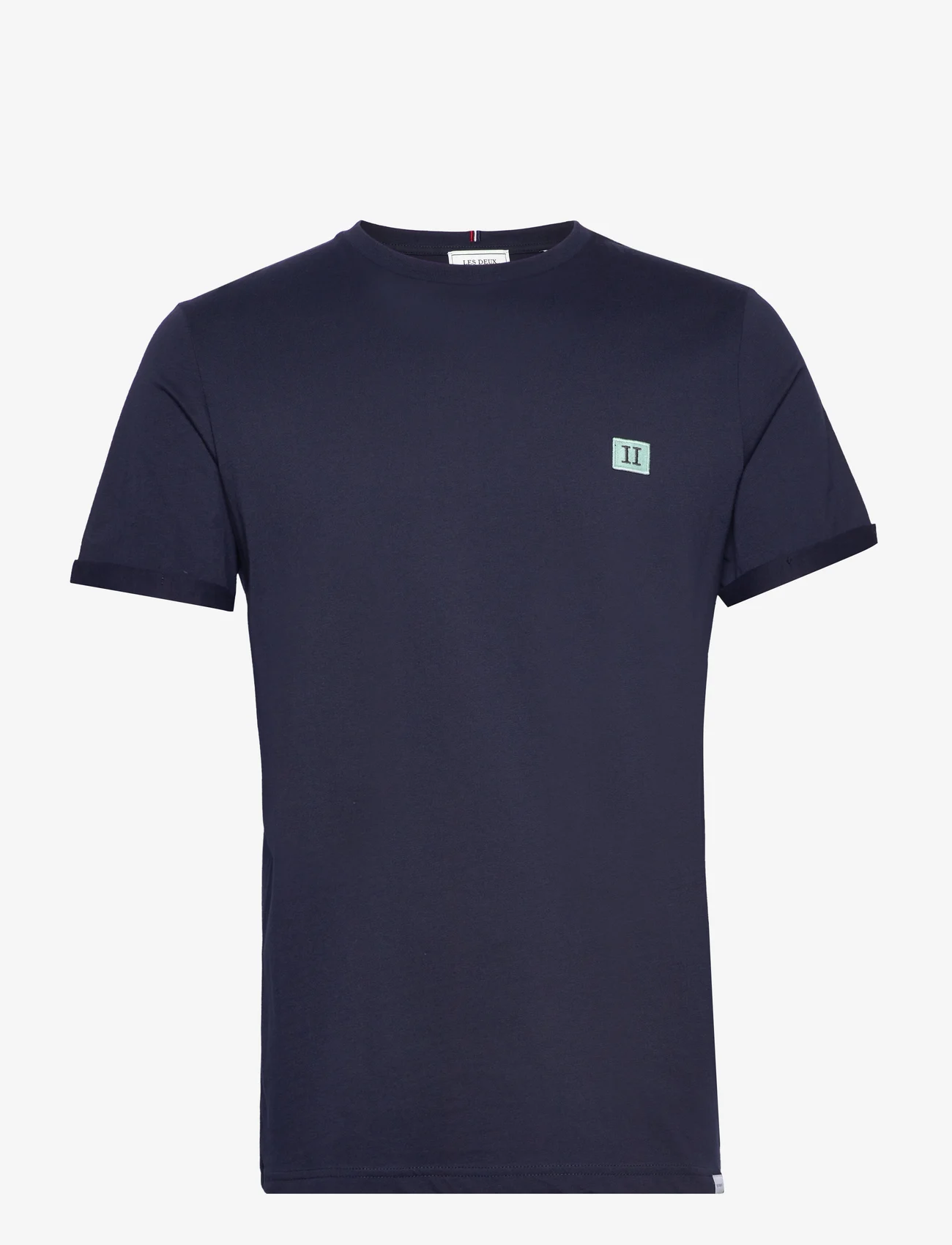 Les Deux - Piece T-Shirt - podstawowe koszulki - dark navy/mint-charcoal - 0