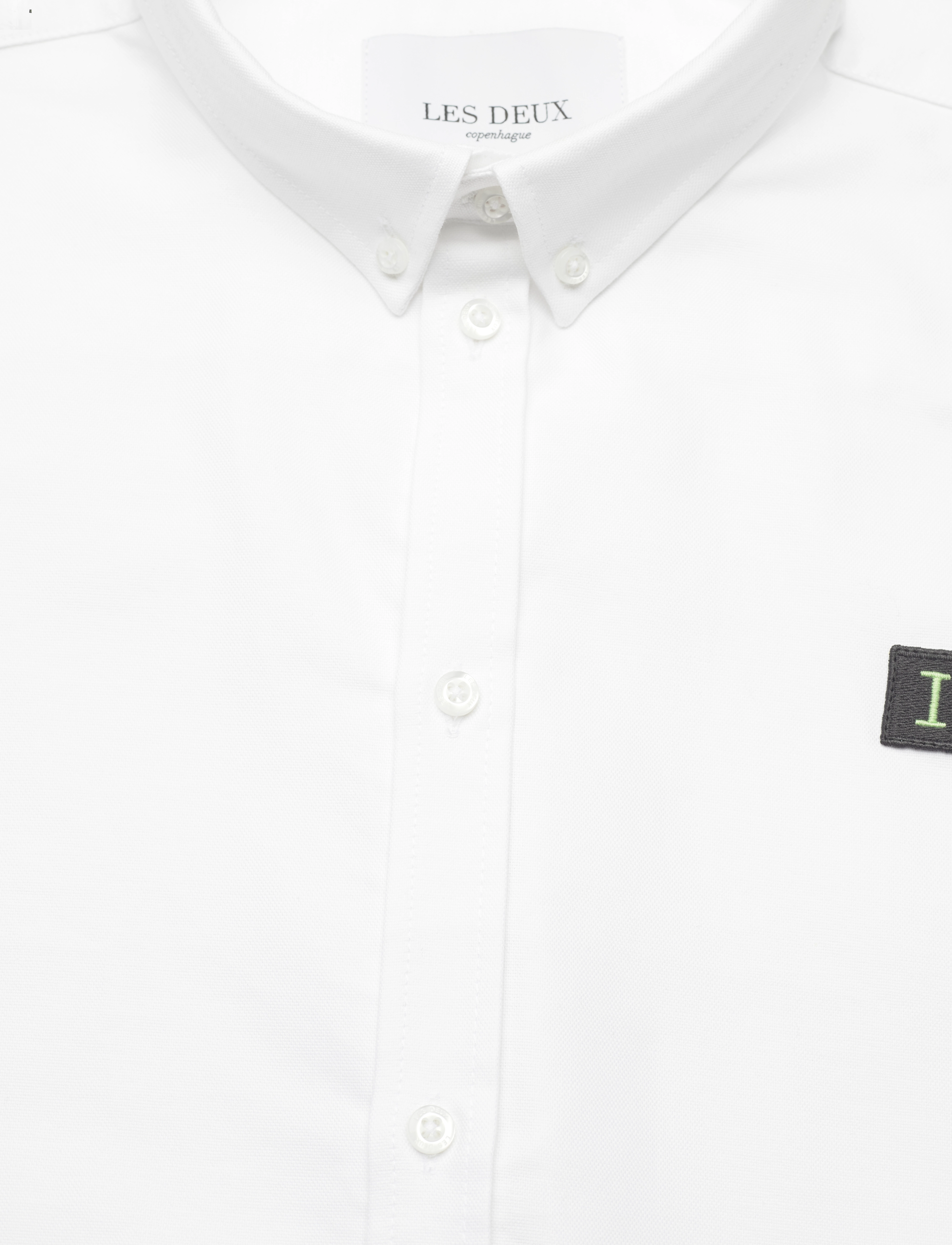 Les Deux - Piece Shirt - white/charcoal-mint - 2
