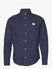 Les Deux - Piece Brushed Shirt - basic-hemden - dark navy melange/mint-white - 0