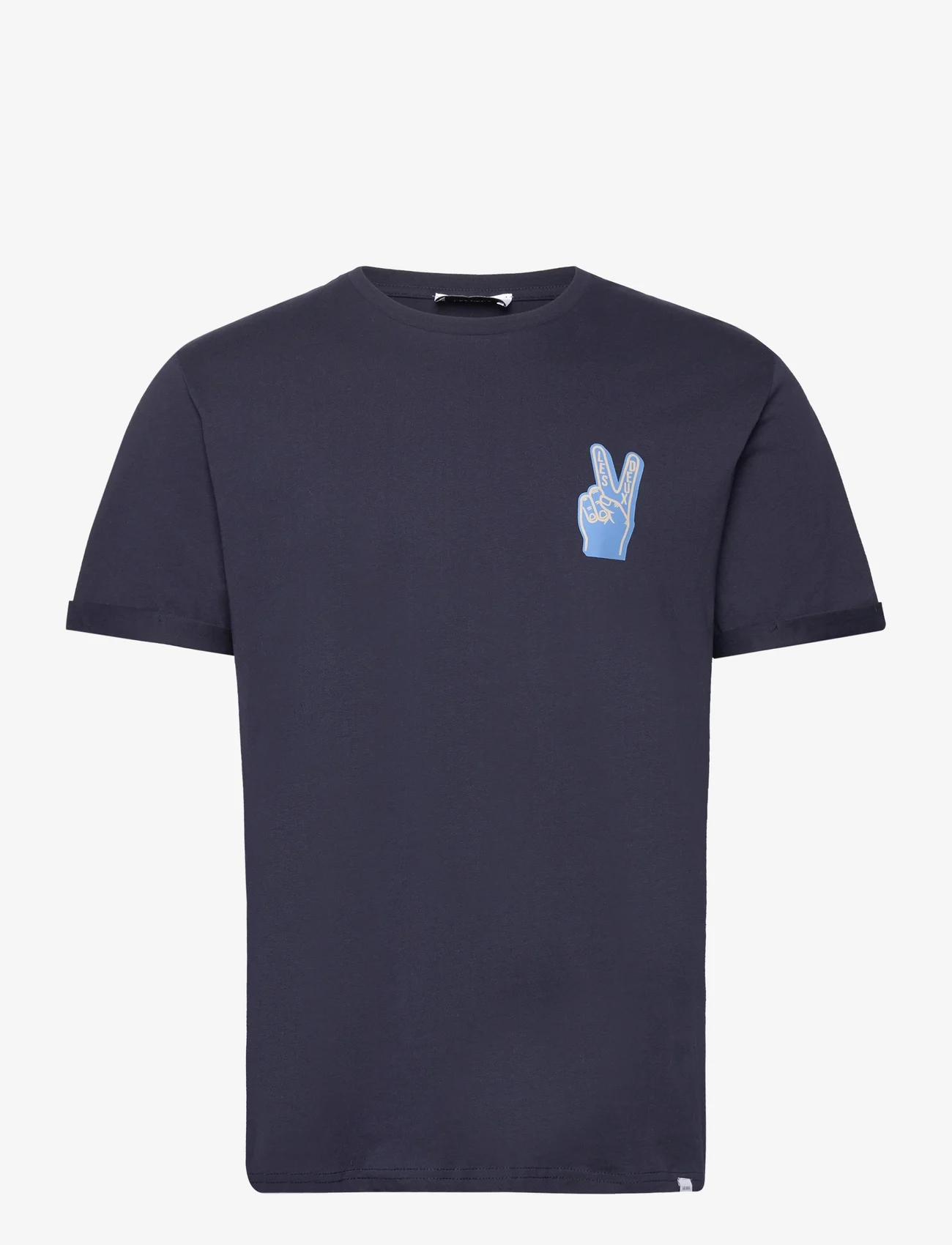 Les Deux - Harmony T-Shirt - kurzärmelige - dark navy/washed denim blue - 0