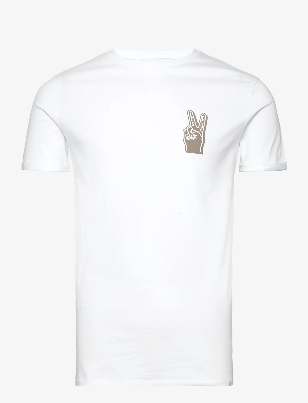 Les Deux - Harmony T-Shirt - lyhythihaiset - white/walut - 0