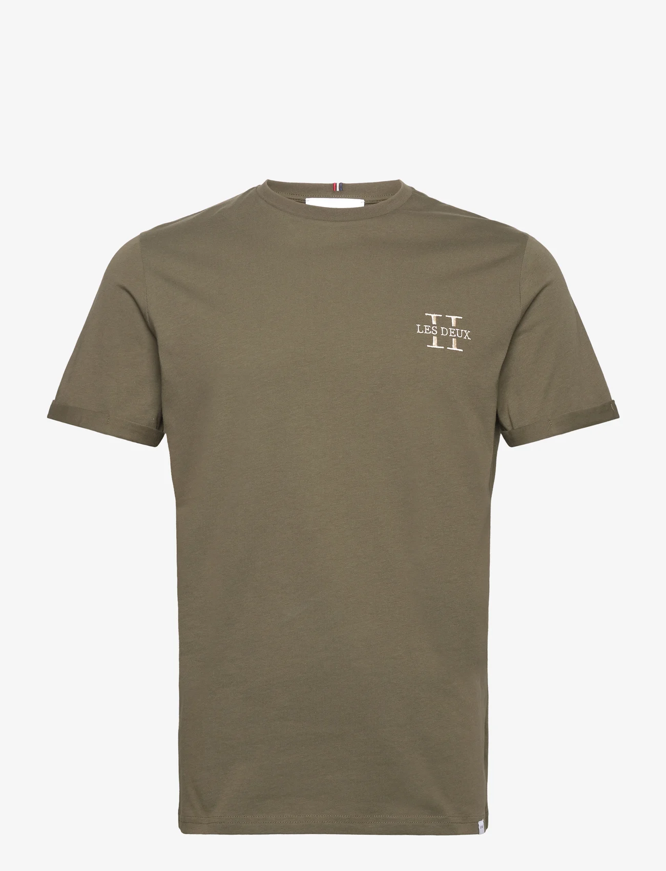 Les Deux - Les Deux II T-Shirt 2.0 - short-sleeved t-shirts - olive night/light platinum - 0