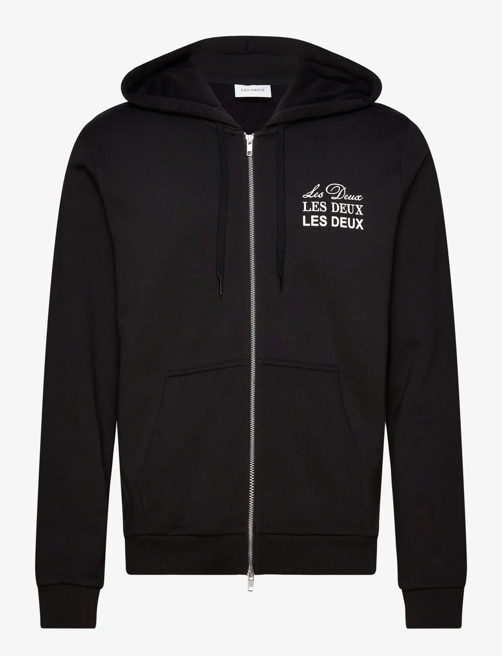 Les Deux - Triple Zipper Hoodie - hoodies - black/ivory - 0