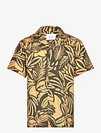 Bob Flower Tencel Shirt - FORREST GREEN/MUSTARD YELLOW