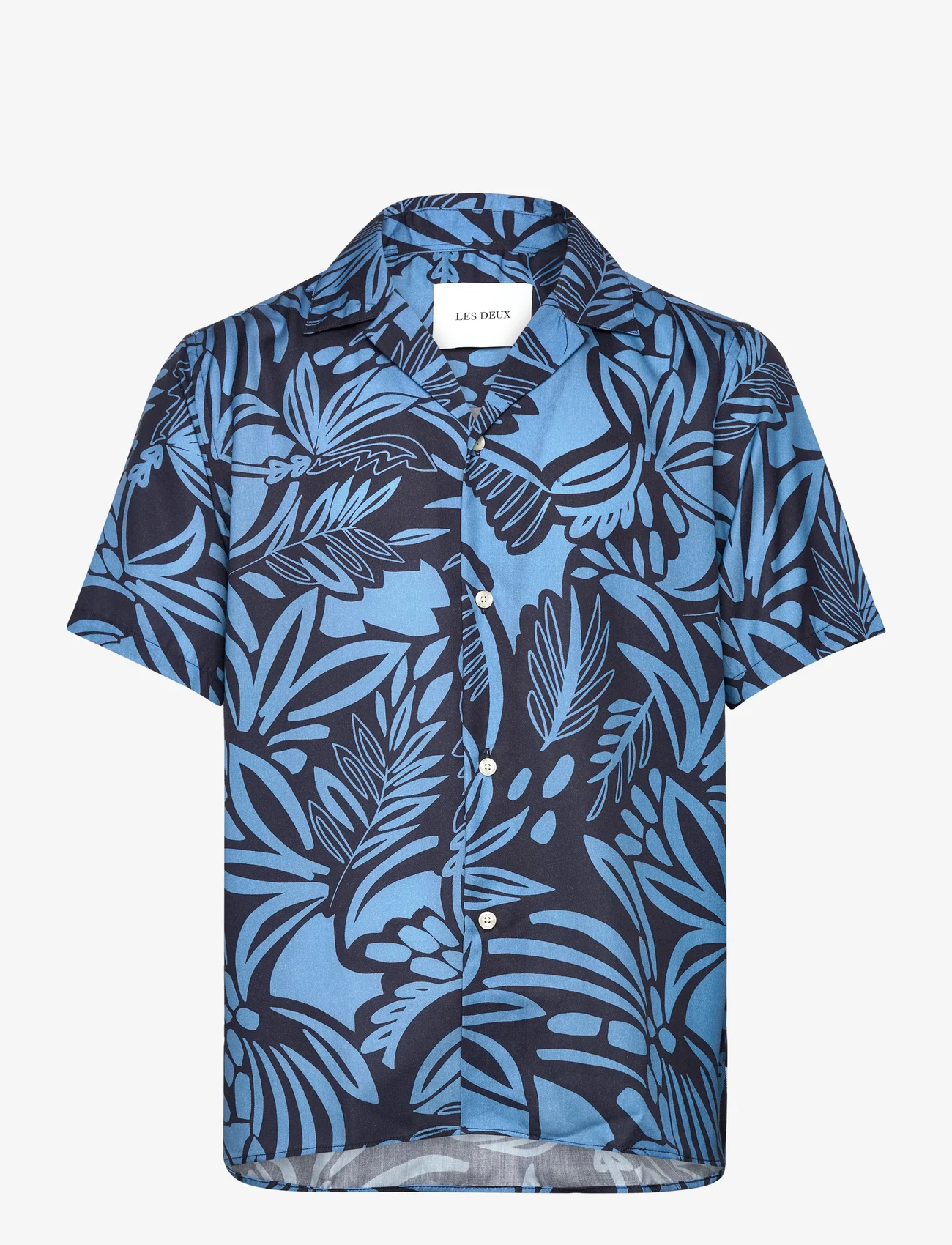 Les Deux - Bob Flower Tencel Shirt - nordic style - dark navy/washed denim blue - 0
