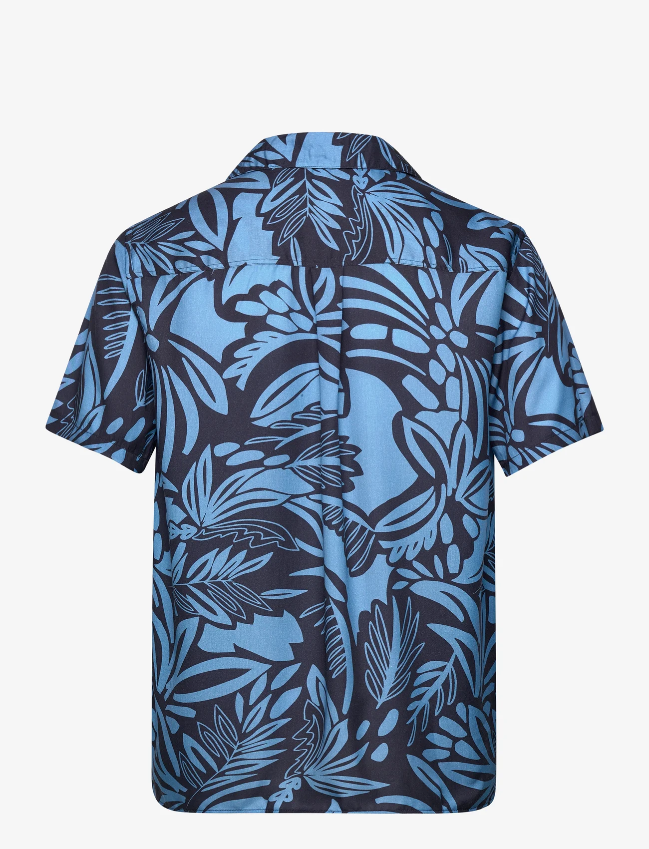 Les Deux - Bob Flower Tencel Shirt - nordic style - dark navy/washed denim blue - 1