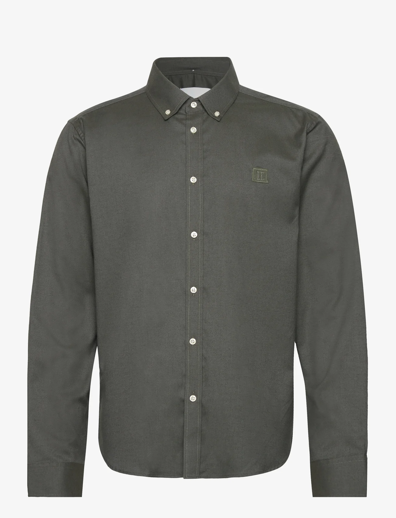 Les Deux - Piece Brushed Shirt - basic-hemden - olive night/deep forrest-light grey - 0