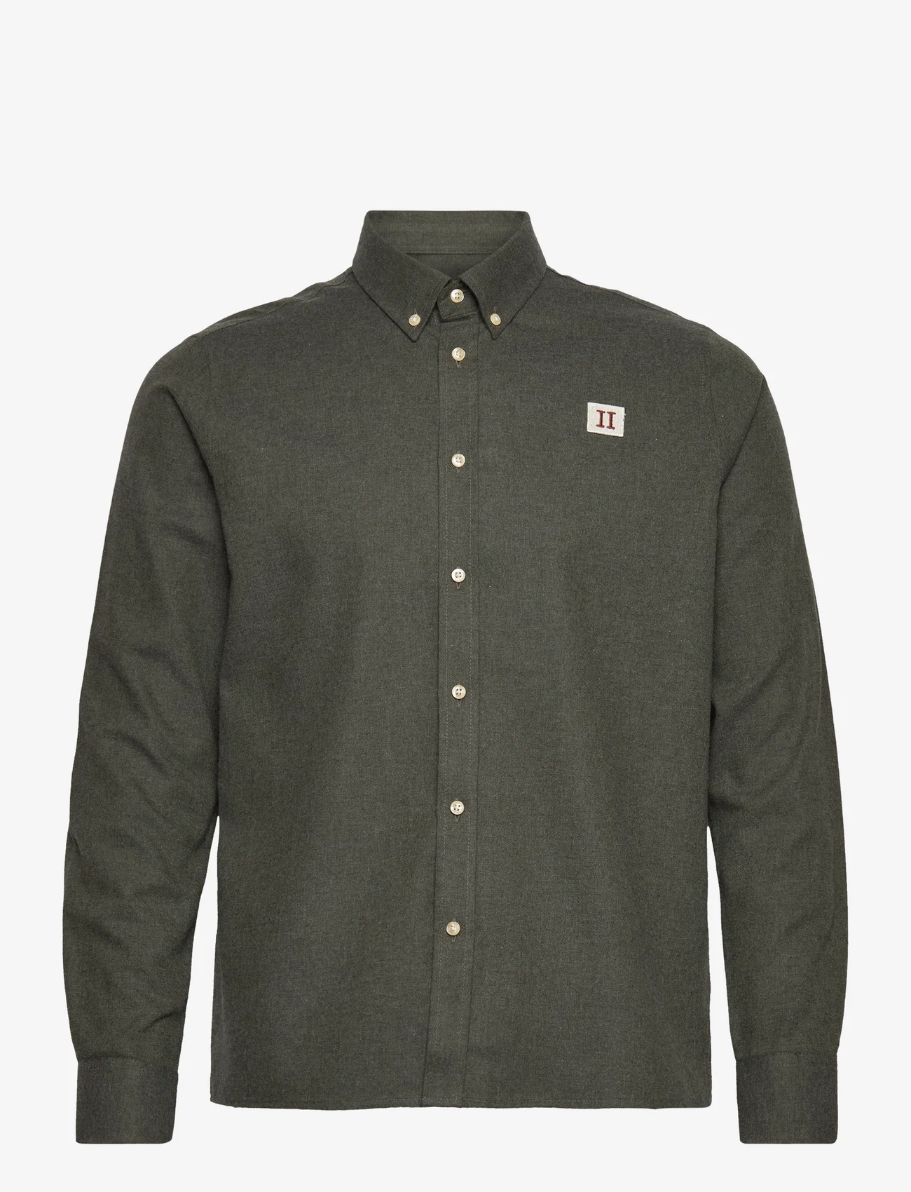 Les Deux - Piece Brushed Shirt - basic-hemden - dark olive/ivory-sequoia - 0