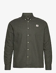 Les Deux - Piece Brushed Shirt - basic-hemden - dark olive/ivory-sequoia - 0