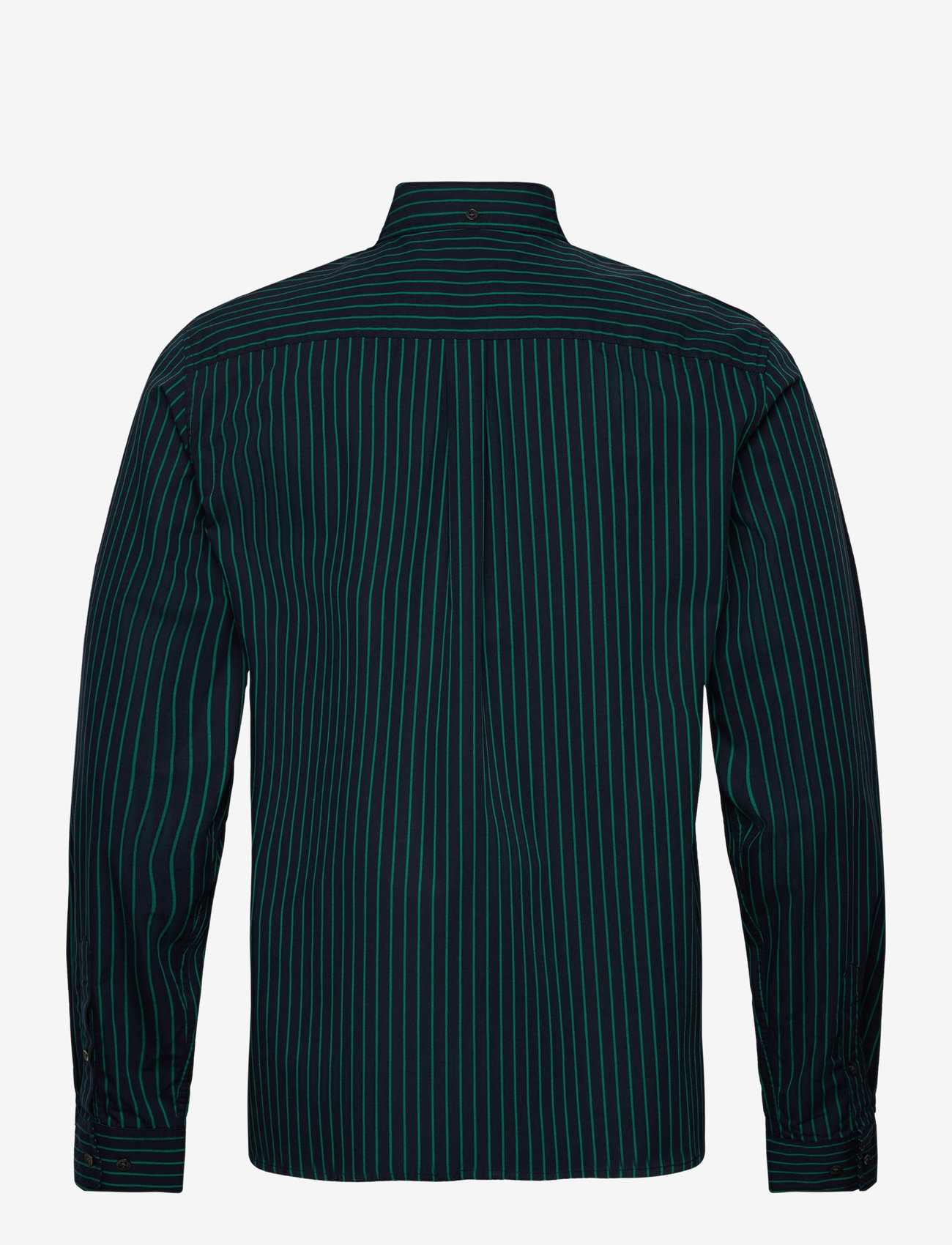 Les Deux - Kristian Stripe Poplin Shirt - stribede skjorter - dark navy/posy green - 1
