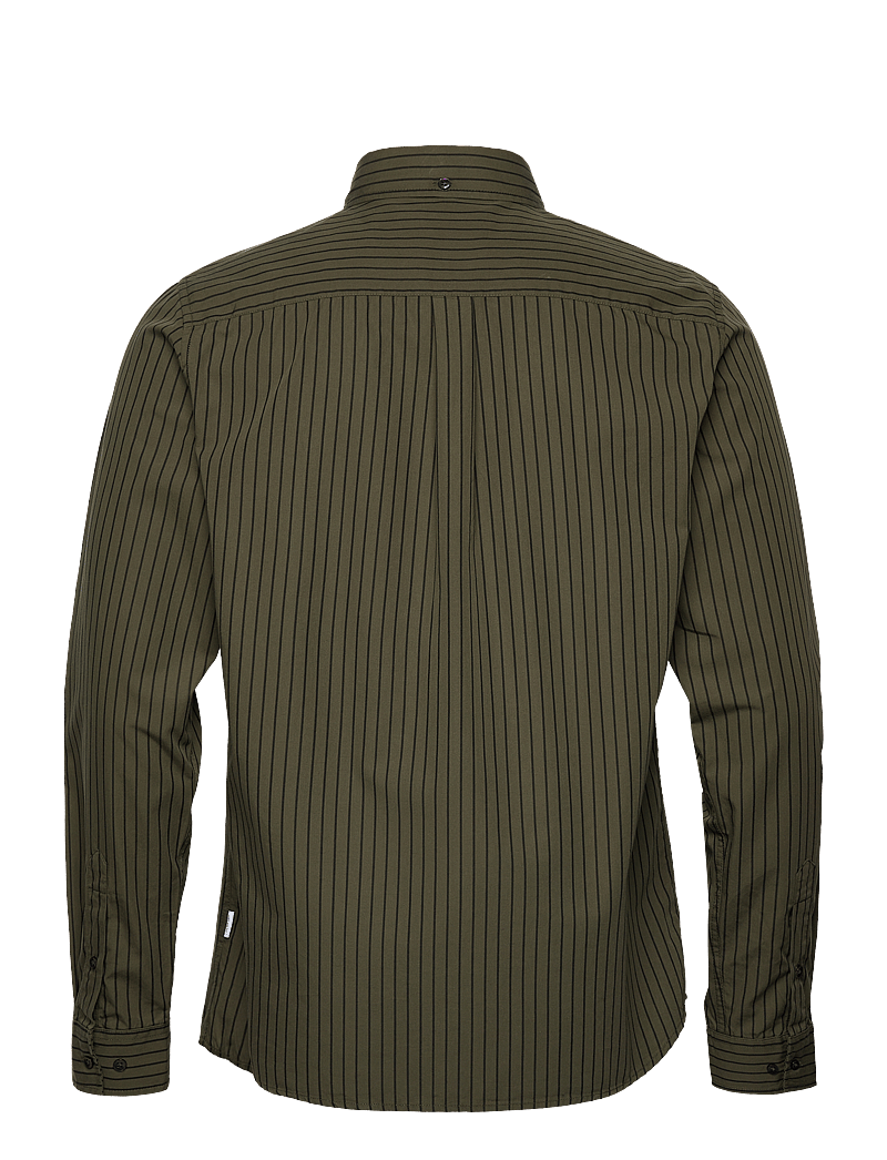 Les Deux - Kristian Stripe Poplin Shirt - gestreifte hemden - olive night/black - 1