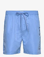 Les Deux Logo Swim Shorts - WASHED DENIM BLUE/DARK NAVY