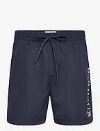 Les Deux Logo Swim Shorts - DARK NAVY/WHITE
