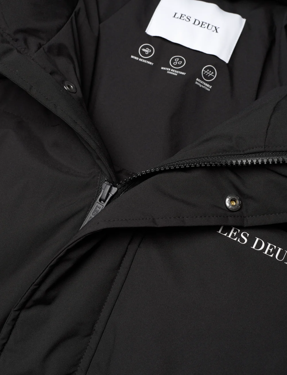 Les Deux - Mayfield Padded Coat 3.0 - vinterjakker - black/ivory - 2