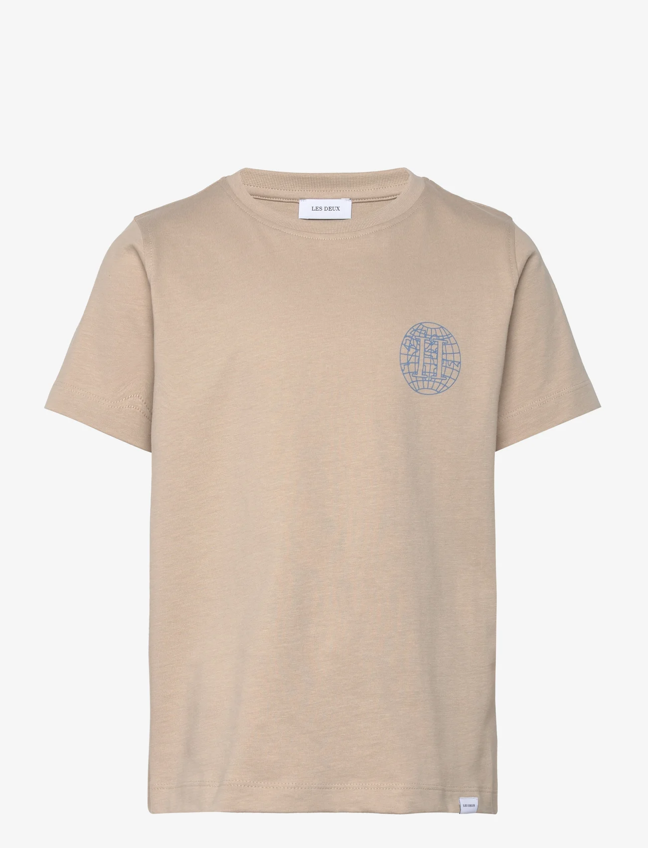 Les Deux - Globe T-Shirt Kids - marškinėliai trumpomis rankovėmis - light desert sand/washed denim blue - 0