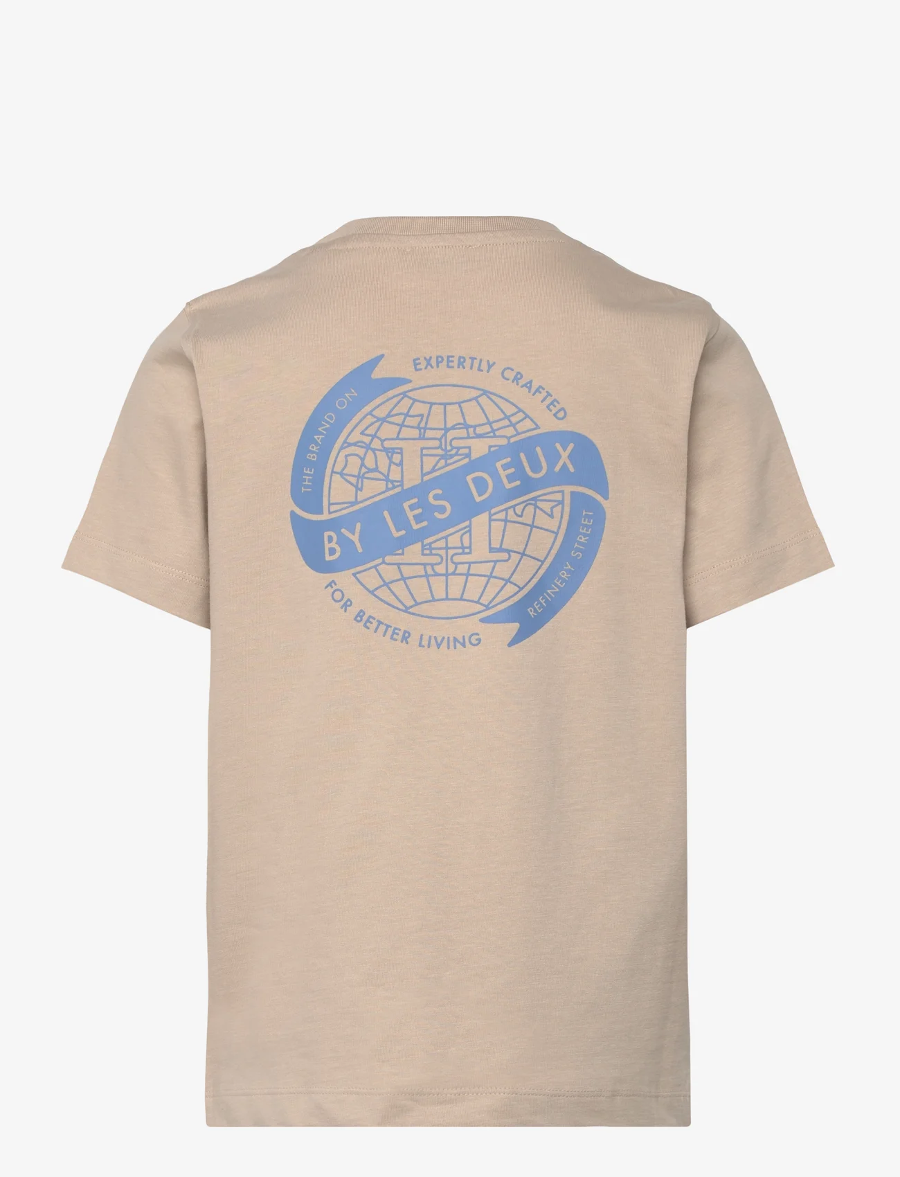 Les Deux - Globe T-Shirt Kids - marškinėliai trumpomis rankovėmis - light desert sand/washed denim blue - 1
