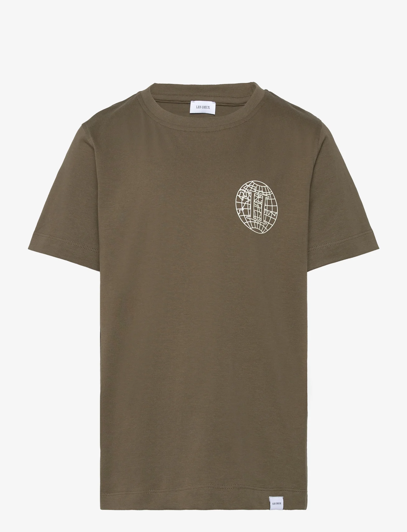 Les Deux - Globe T-Shirt Kids - marškinėliai trumpomis rankovėmis - olive night/ivory - 0