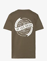 Les Deux - Globe T-Shirt Kids - marškinėliai trumpomis rankovėmis - olive night/ivory - 1