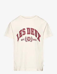 Les Deux - University T-Shirt Kids - marškinėliai trumpomis rankovėmis - light ivory/burnt red - 0
