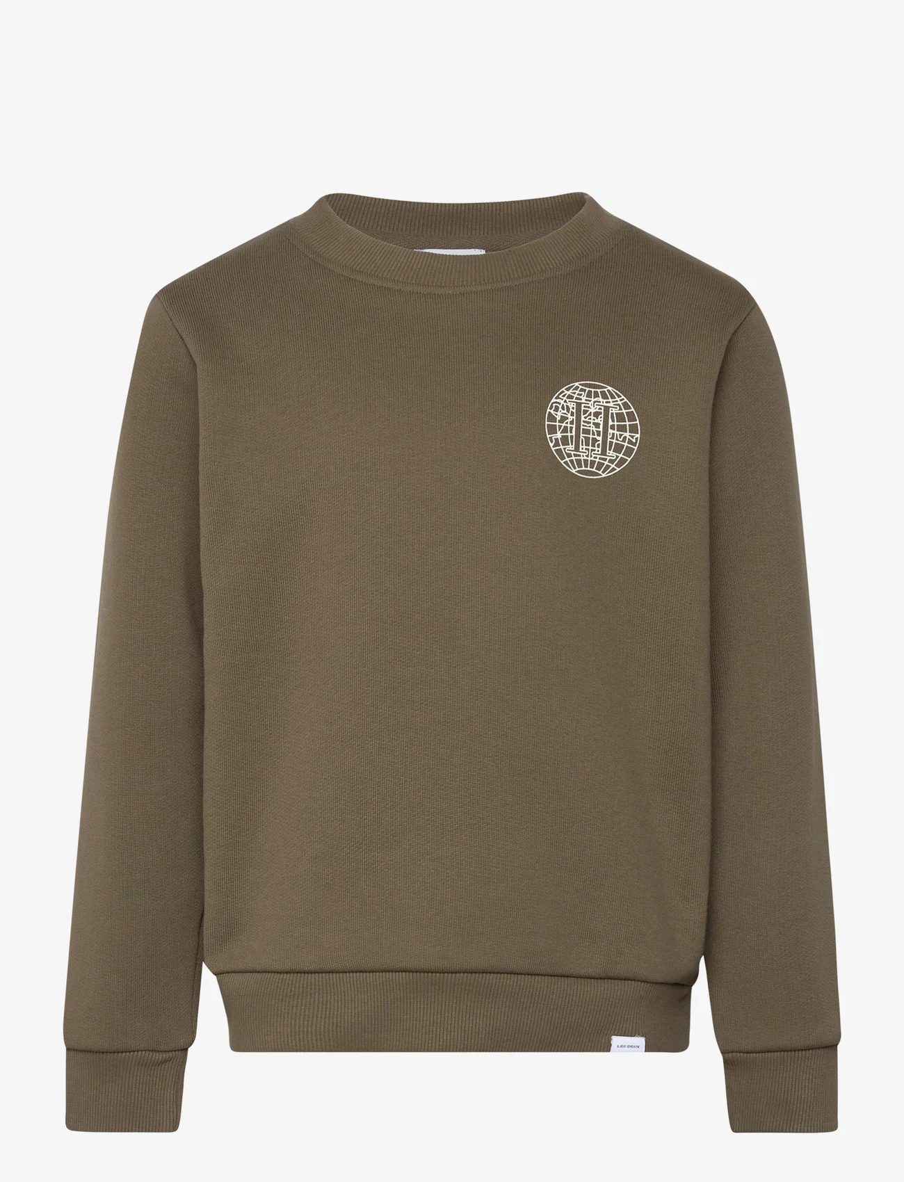 Les Deux - Globe Sweatshirt Kids - džemperiai - olive night/ivory - 0