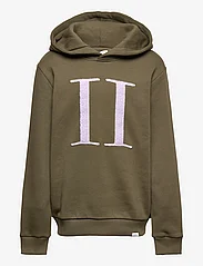 Les Deux - Encore Bouclé Hoodie Kids - huvtröjor - olive night/light orchid - 0