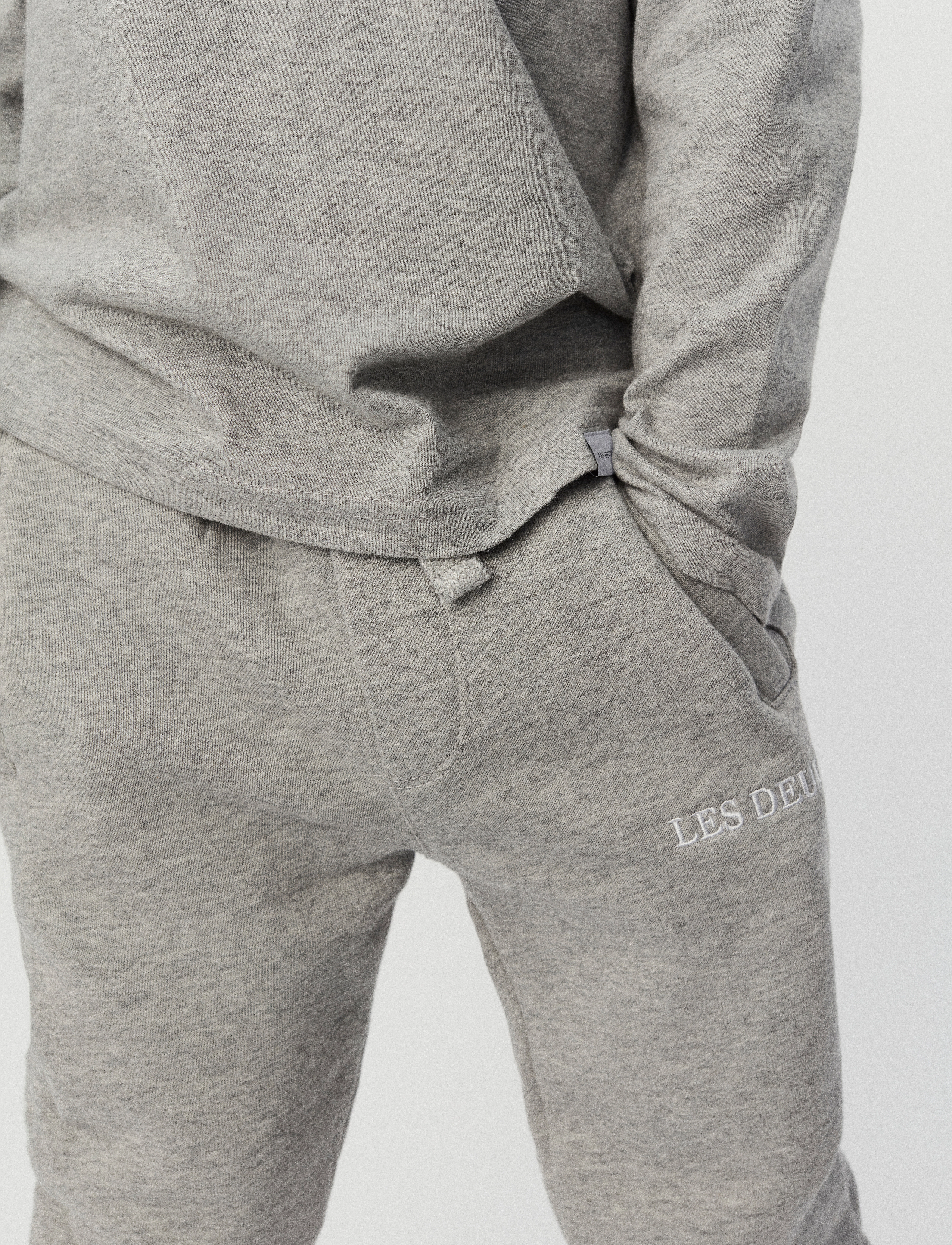 Les Deux - Diego Sweatpants Kids - light grey melange/white - 3