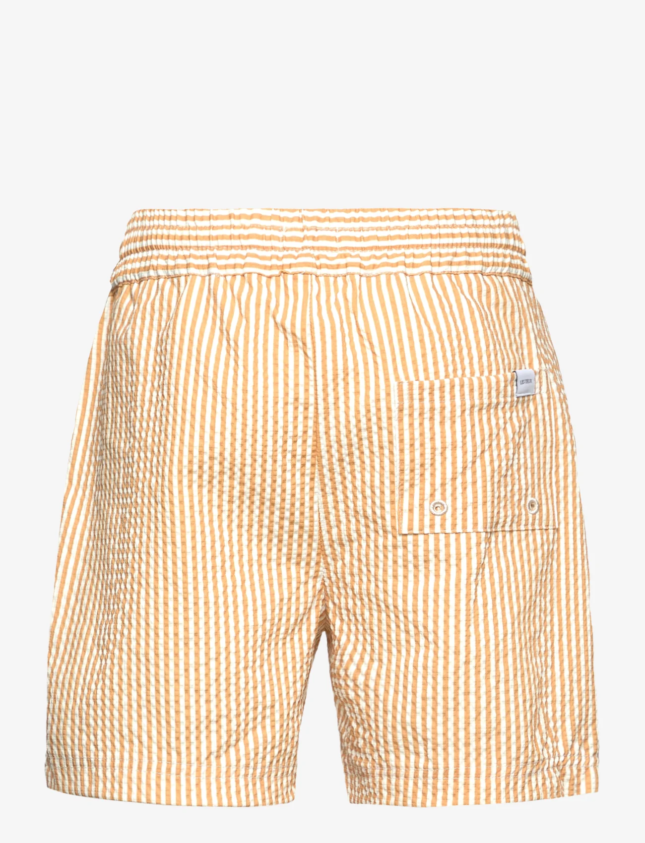 Les Deux - Stan Stripe Seersucker Swim Shorts - maudymosi šortai - mustard yellow/light ivory - 1