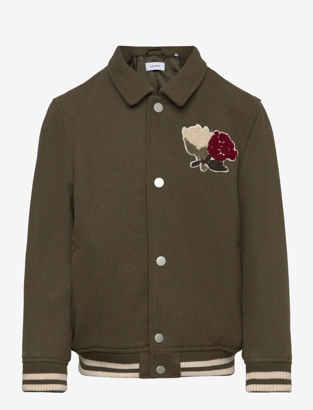Les Deux - Felipe Varsity Wool Jacket Kids - olive night - 0
