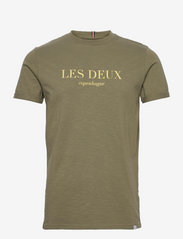 Les Deux - Amalfi T-Shirt - korte mouwen - lichen green/lemon sorbet - 0