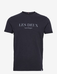 Les Deux - Amalfi T-Shirt - kurzärmelige - dark navy/dust blue - 0
