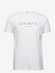 Les Deux - Amalfi T-Shirt - kortärmade t-shirts - white/baked apple red - 0