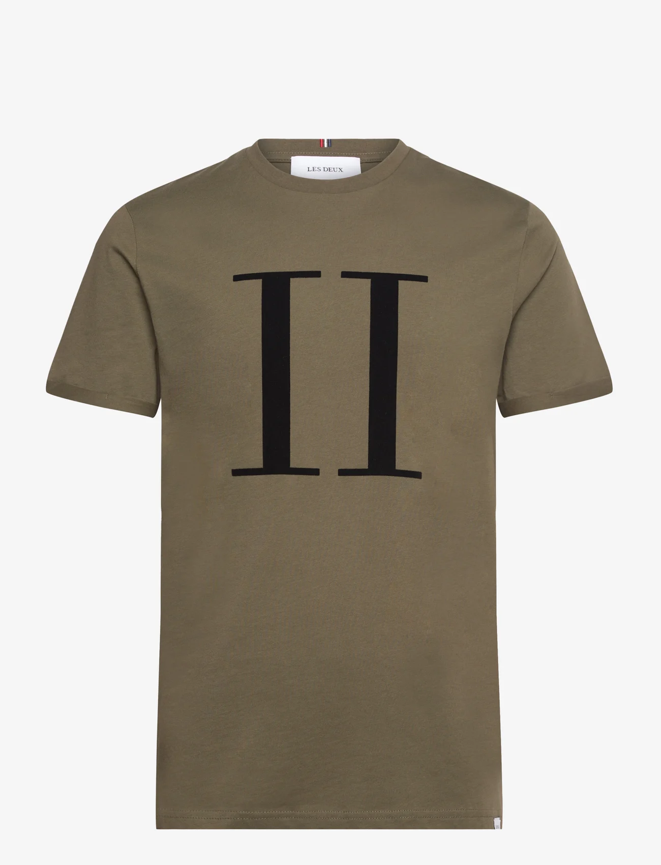 Les Deux - Encore T-Shirt - short-sleeved t-shirts - olive night/black - 0