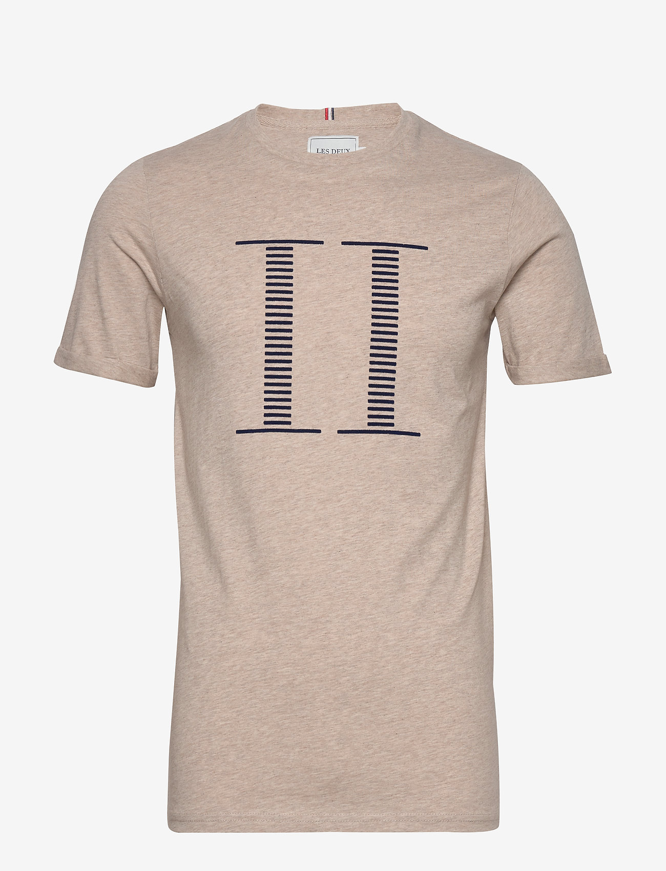 Les Deux - Stripe Encore T-Shirt - light brown melange/navy - 0