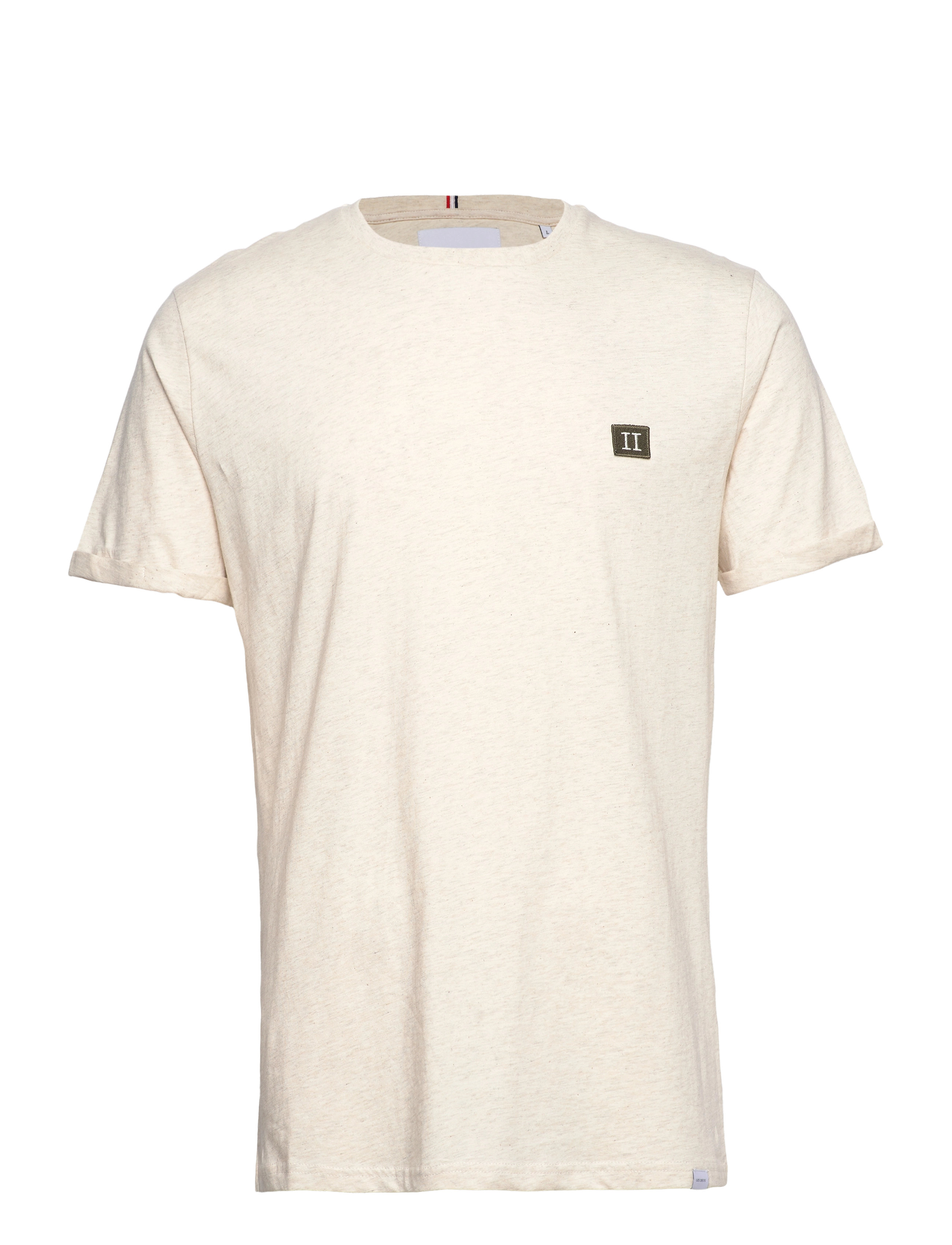 Les Deux - Piece T-Shirt - oyster grey mÉlange/olive-ivory - 0