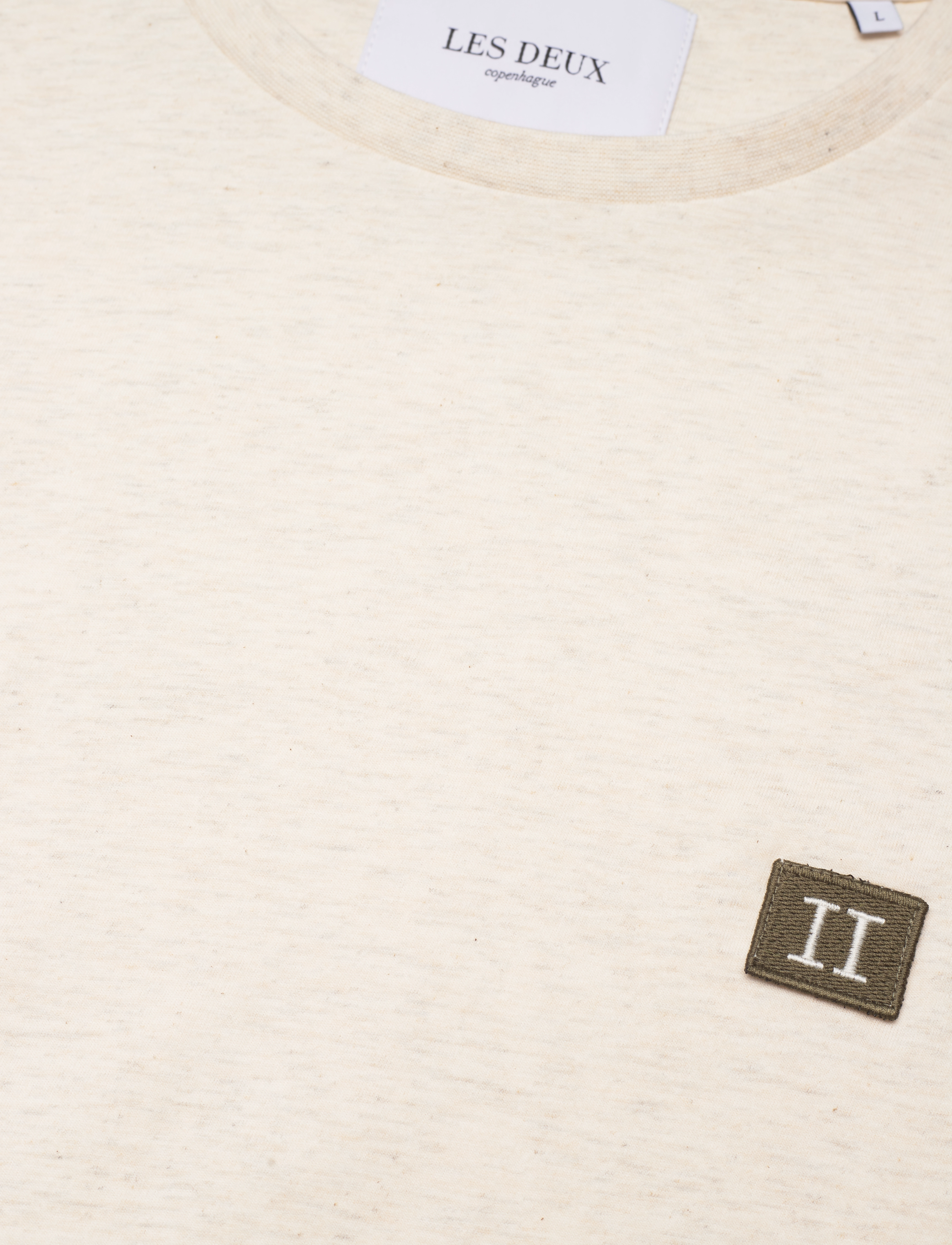 Les Deux - Piece T-Shirt - oyster grey mÉlange/olive-ivory - 2