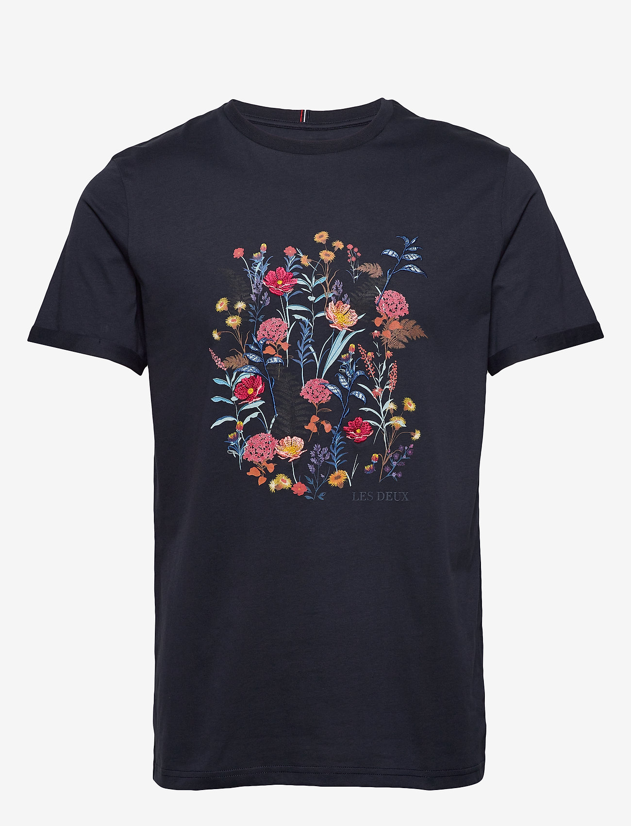 Les Deux - Fleur D'été T-Shirt - dark navy/dark papaya flower pattern - 0