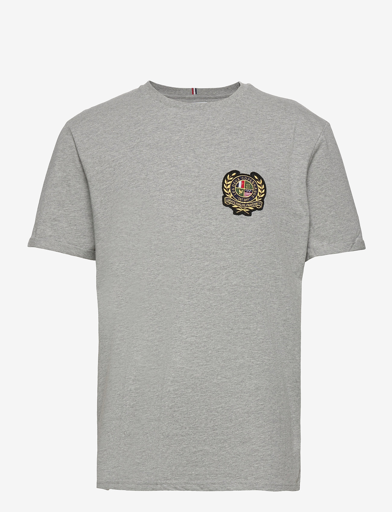 Les Deux - Egalité T-Shirt - light grey melange with multicolor artwork - 0