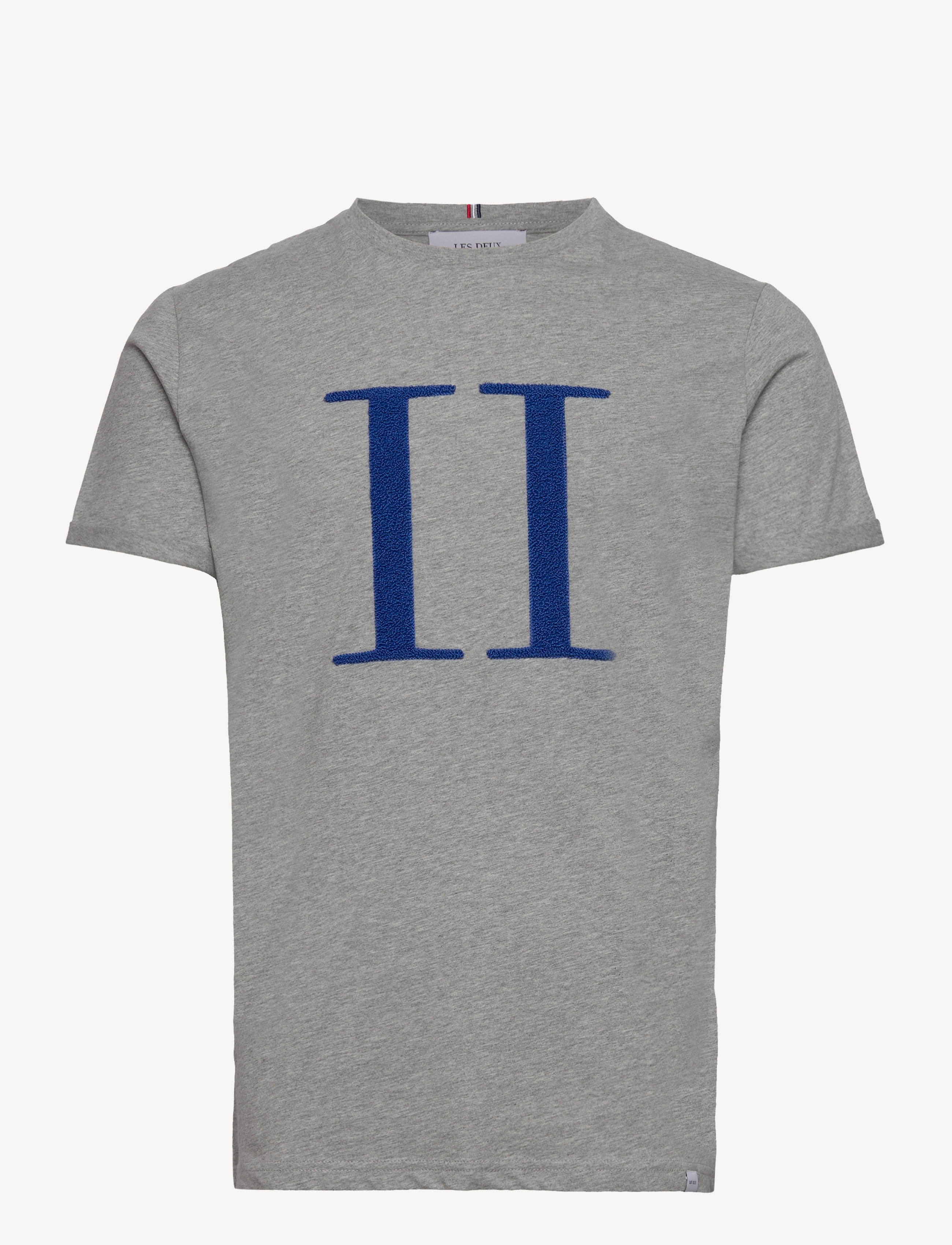 Les Deux - Encore Bouclé T-Shirt - light grey mÉlange/palace blue - 1