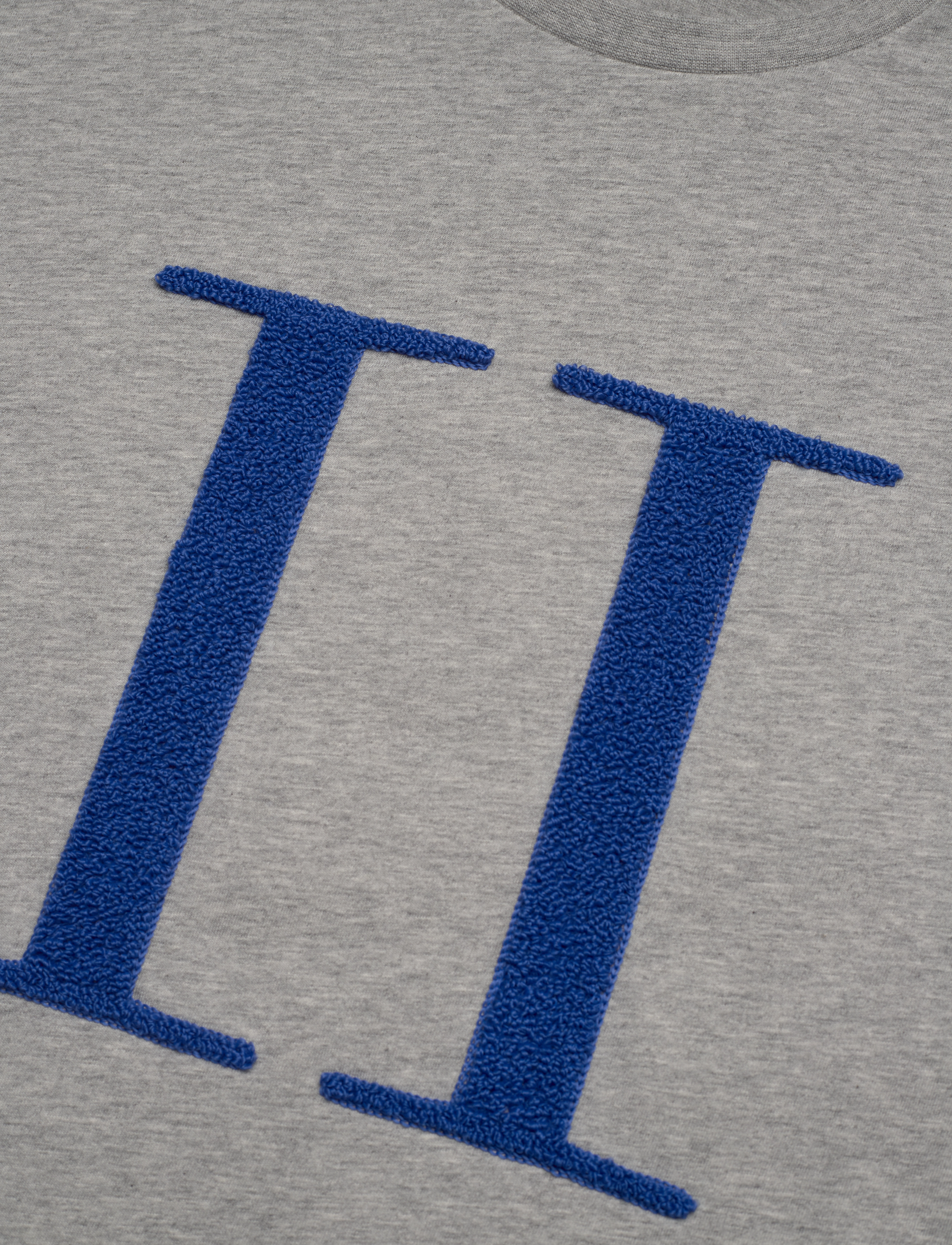 Les Deux - Encore Bouclé T-Shirt - light grey mÉlange/palace blue - 3